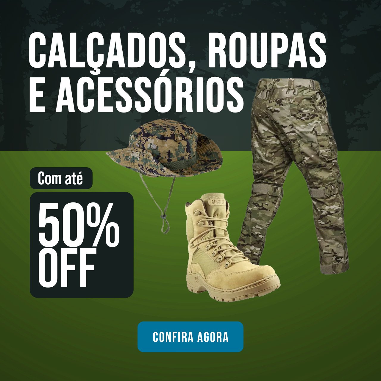 Calçados, Roupas e Acessórios com até 50% OFF