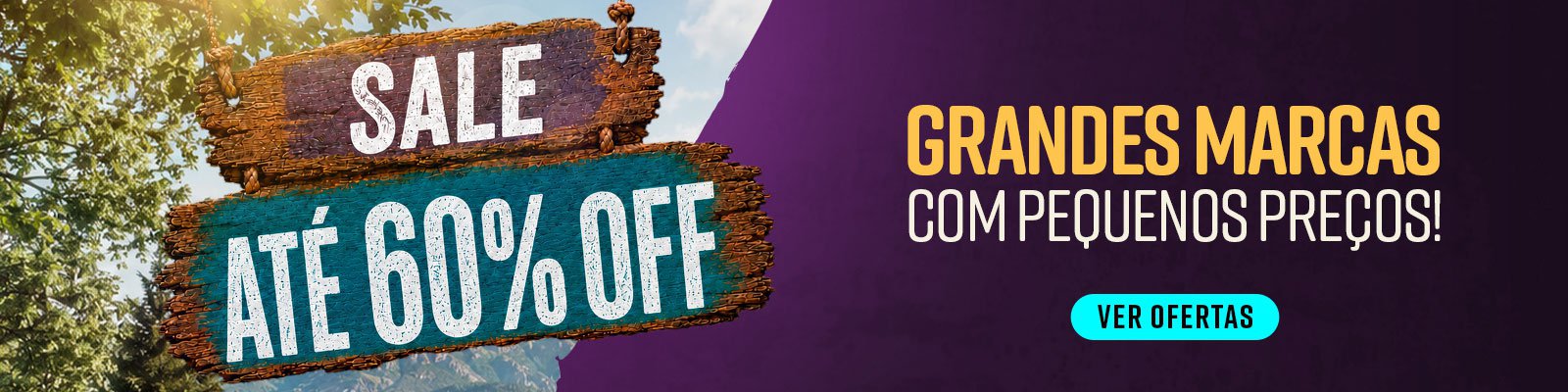 SALE até 60% OFF - Grandes marcas, com pequenos preços!