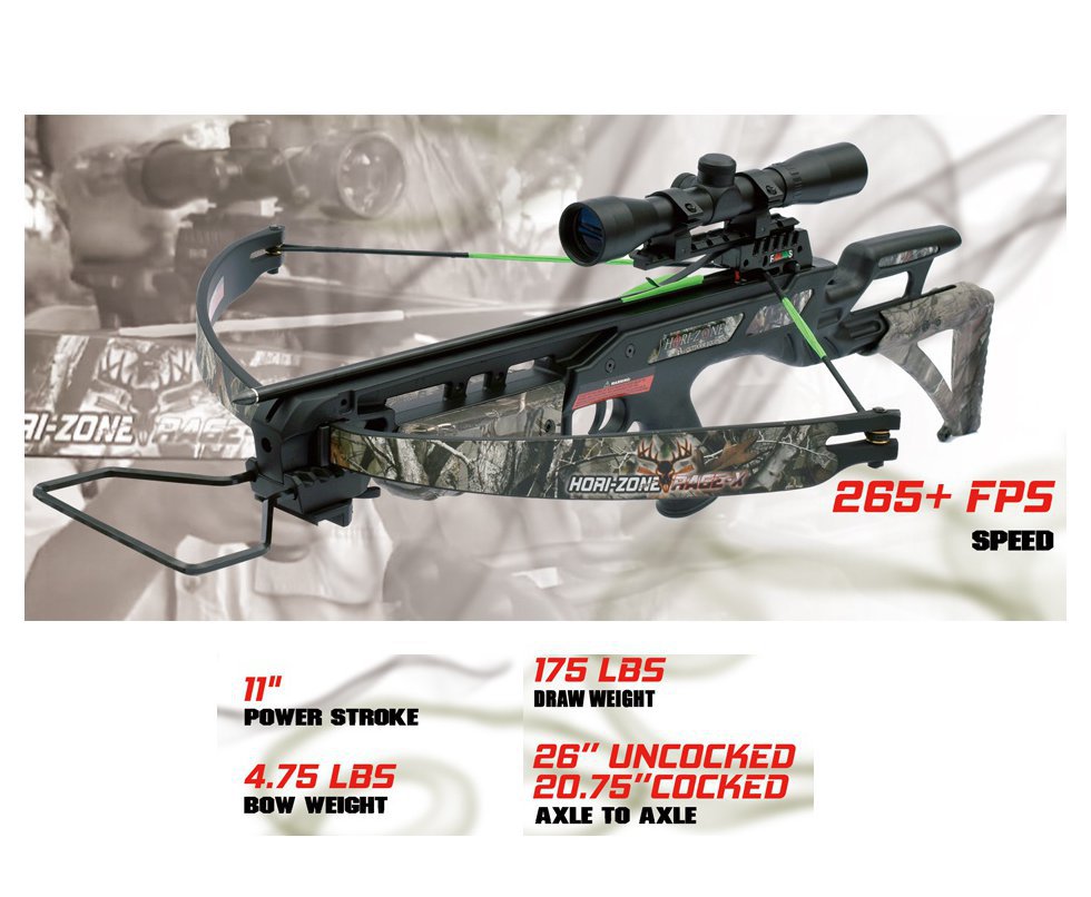 Besta balestra Recurva RAGE-X 175 Libras + Luneta 4x32 + KIT - Artemis by Hori-zone