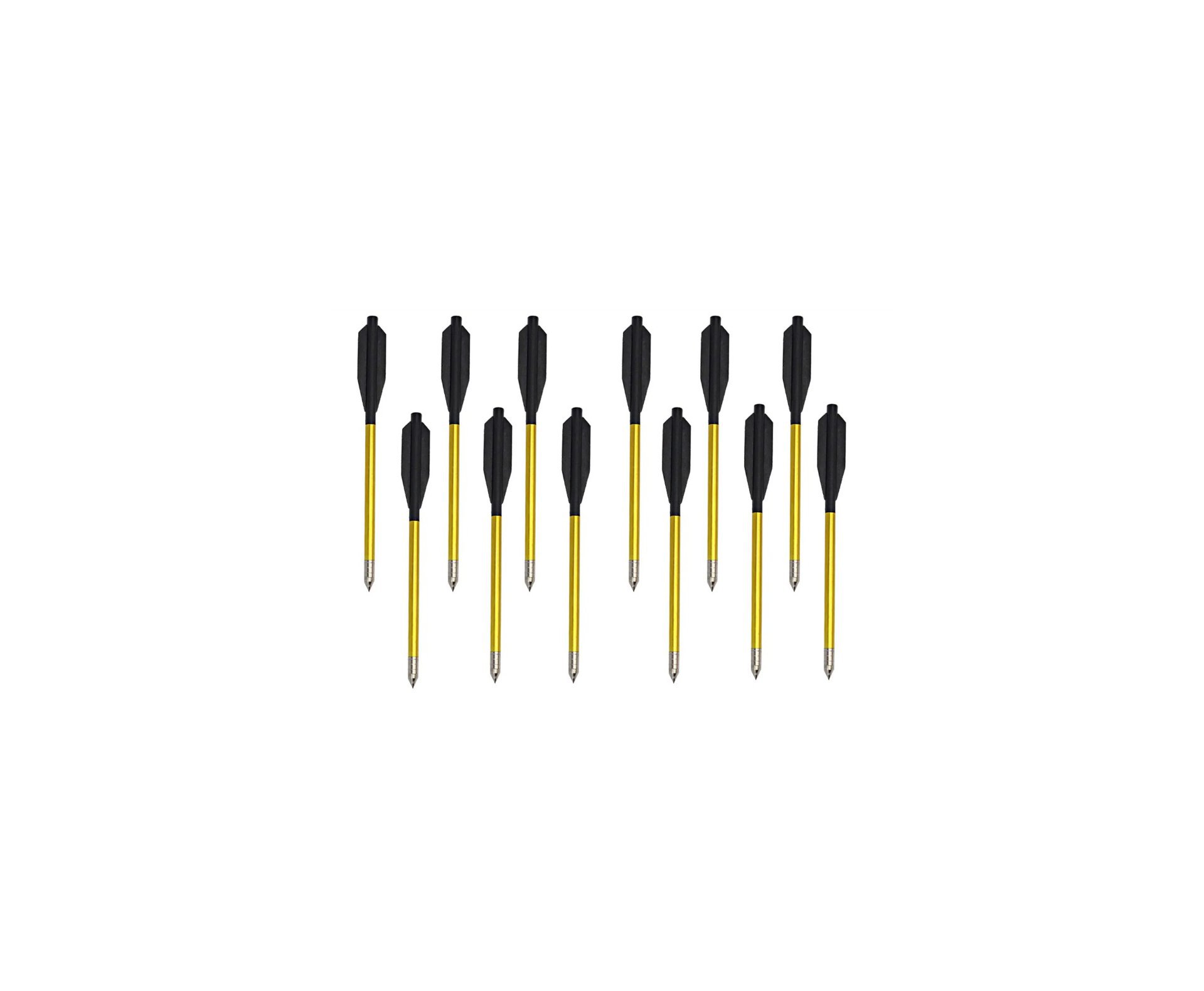 Kit 12 Setas De Alumínio Para Besta / Balestra - Ponteira Metal - 6,5" - Man Kung