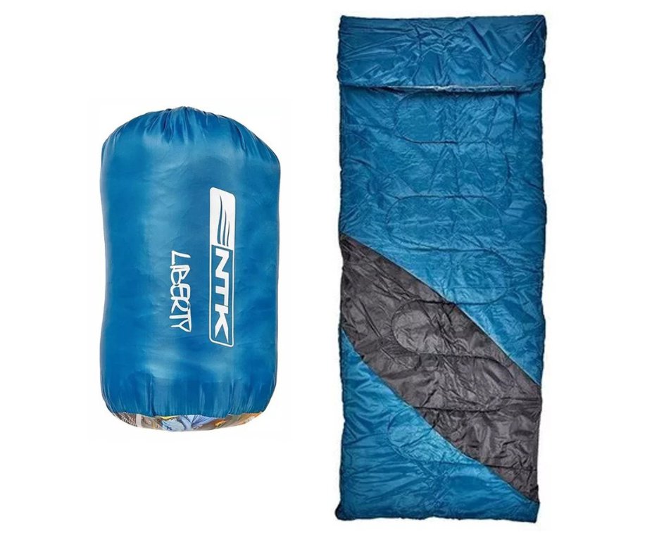 Saco de Dormir Liberty +4°c A +10°c Preto E Azul - Nautika