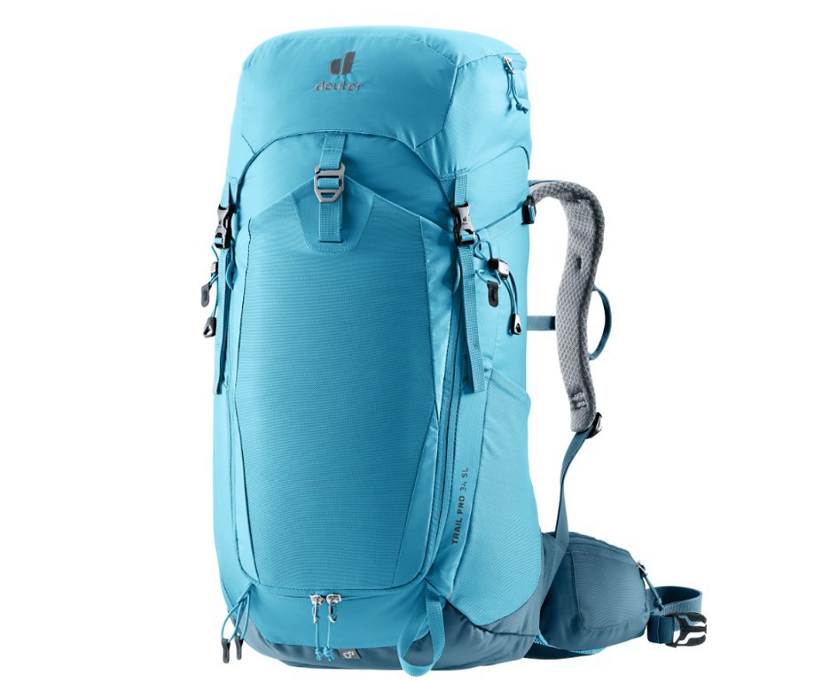 Mochila Act Trail Pro 34 Lts Azul/verde - Deuter