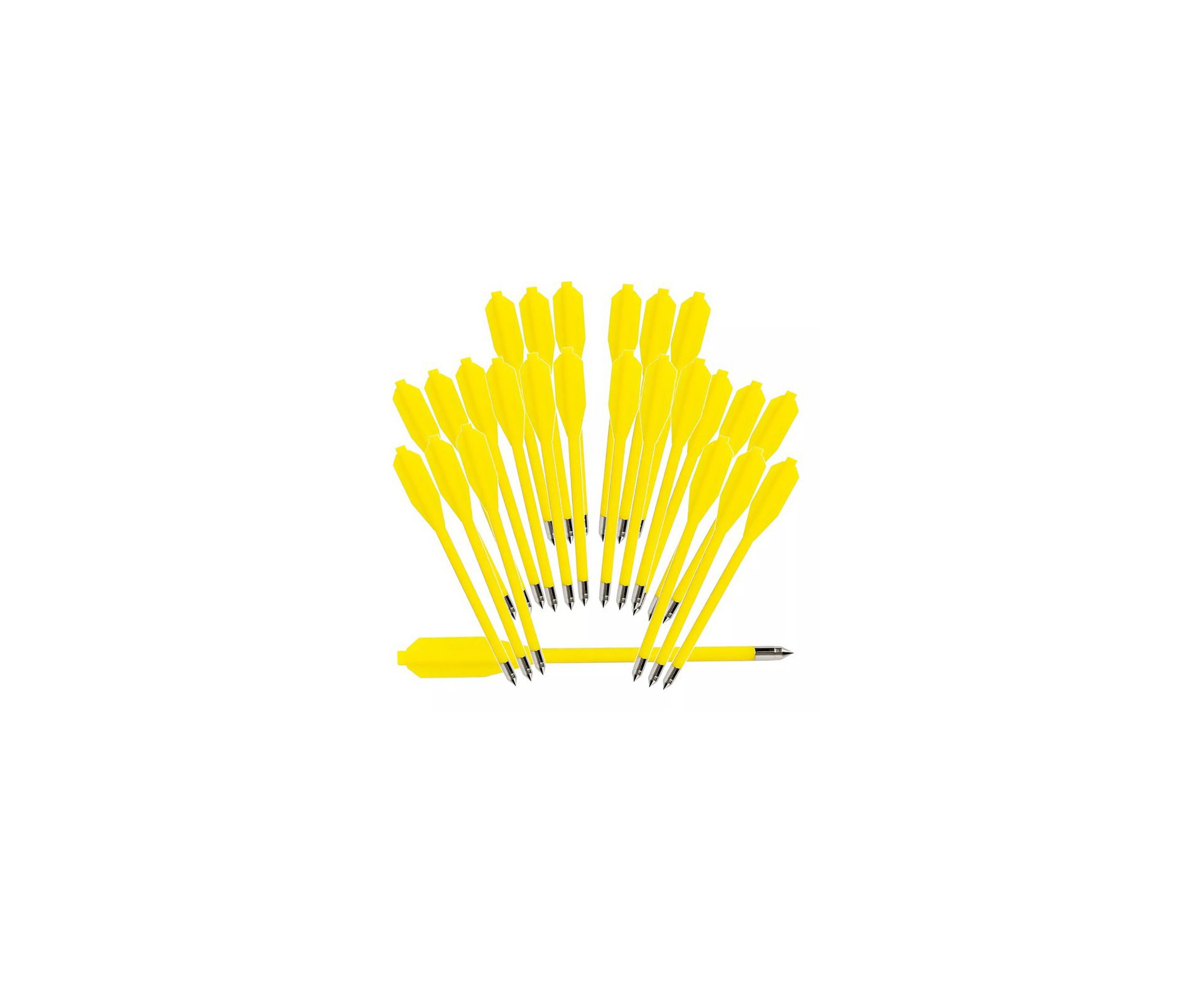 Kit 12 Setas De Plastico Para Besta / Balestra - Ponteira Metal - 6,5" - Amarela