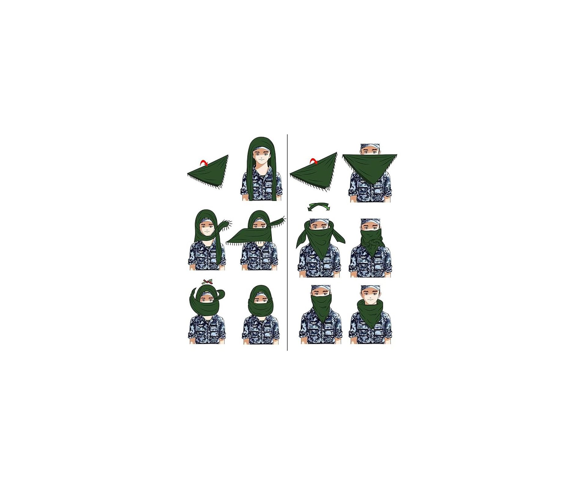 Shemagh Lenço Tatico Verde - Nautika