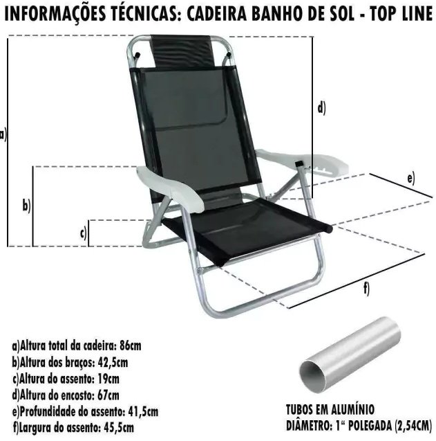 Cadeira Reclinavel Zaka Em Aluminio 5 Posições Infinita Up Cinza