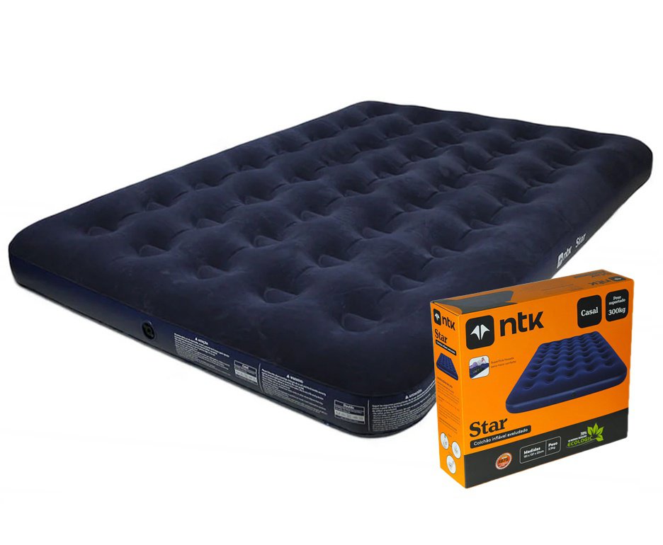 Colchão Inflável  NTK Star Casal Superfície Aveludada PVC