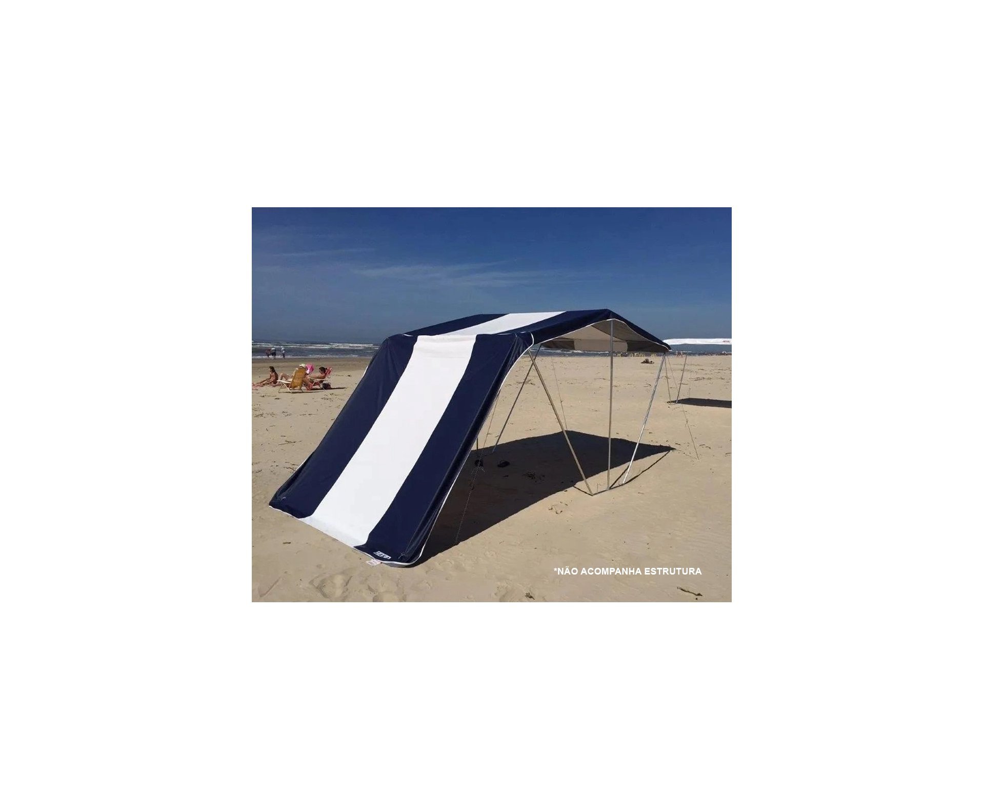 Fechamento Lateral Para Tenda Zaka Poseidon Branco Com Laterais Azul Marinho 230 X 230cm