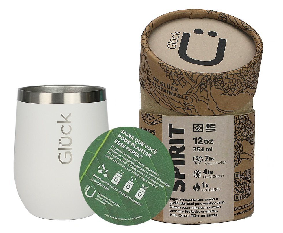 Copo Termico para Vinho e Whisky Spirit 354ml Dirty White - Gluck