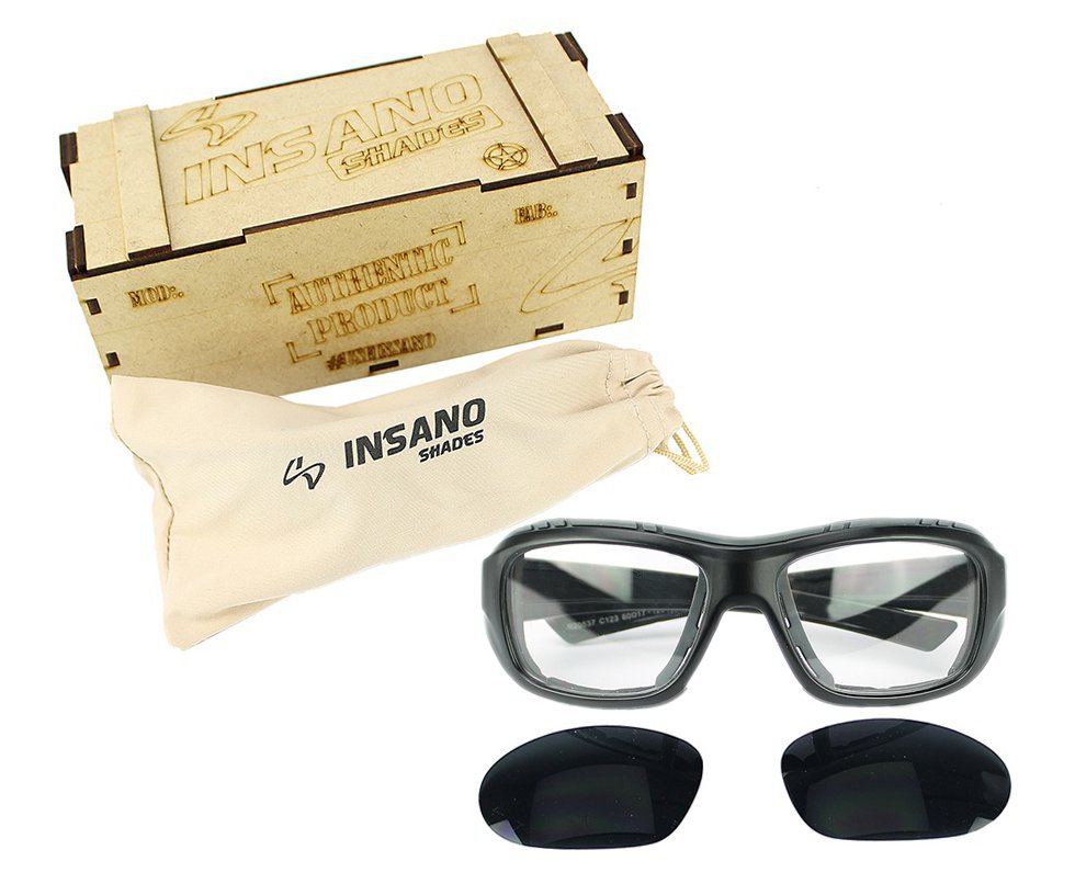 Armação Preto Fosco C/ Troca de Lente - Lente Preta/Transparente2