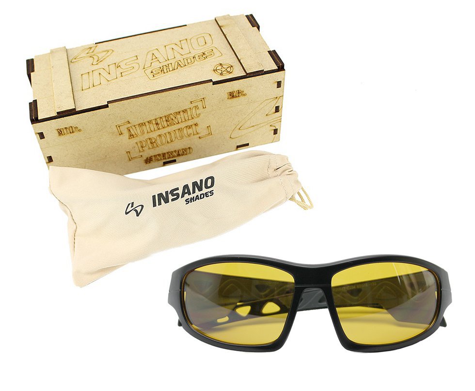 Óculos Insano Shades 2 com Armação Preto Fosco - Lente Amarela