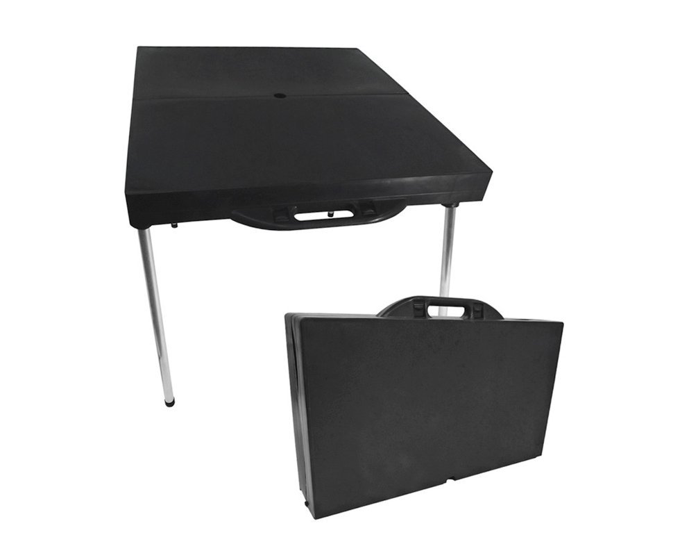 Mesa Maleta Dobrável Camping Alumínio Preta - Zaka
