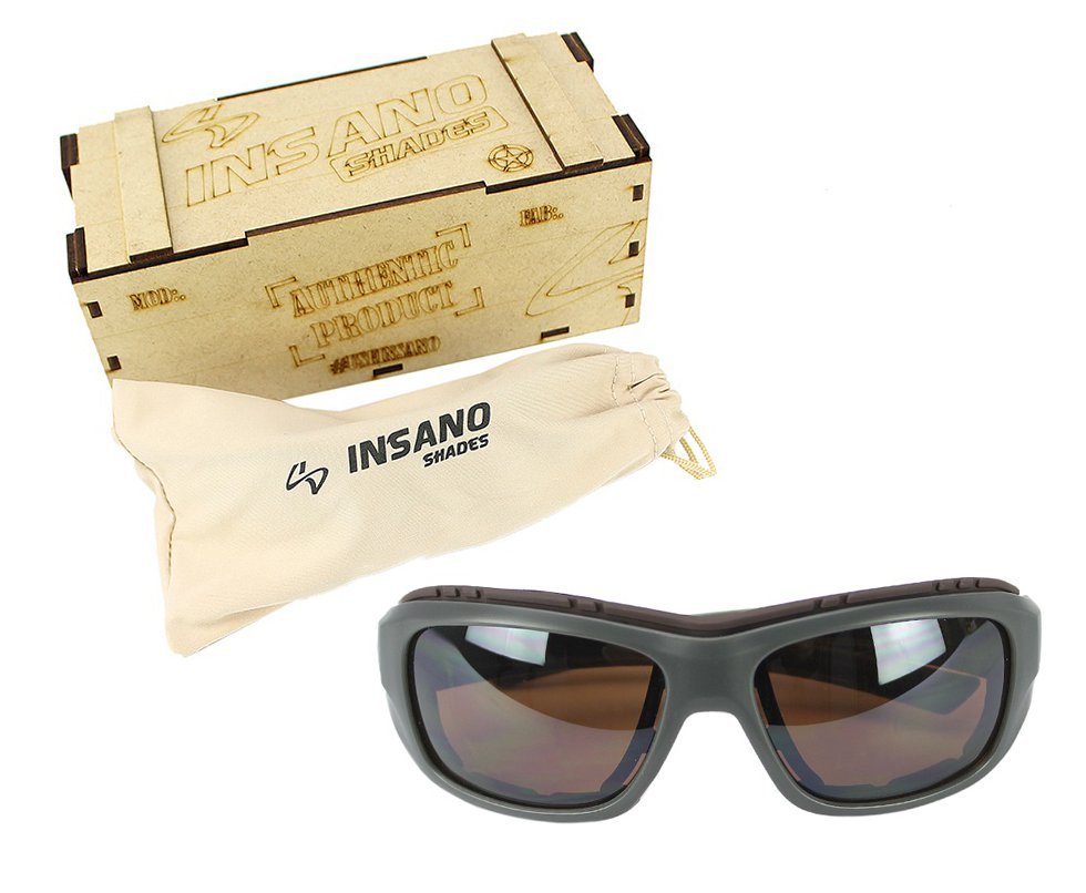 Óculos Balístico com Armação 20537 - C789 Grafite - Lente Marrom - Insano Shades
