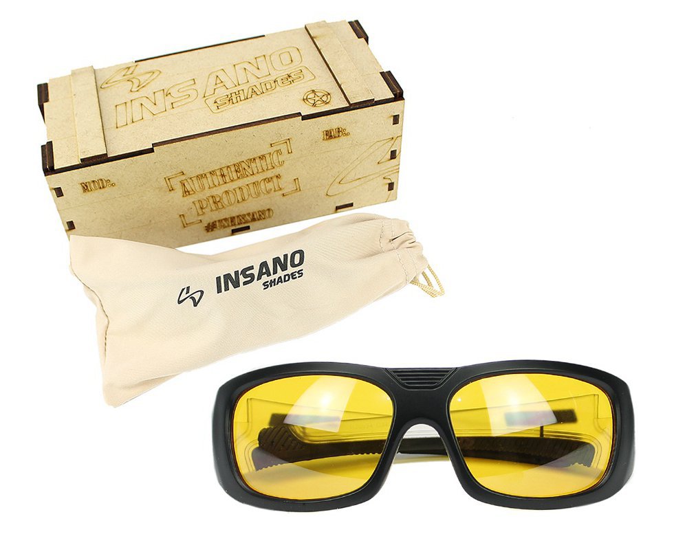 Óculos Balístico com Armação Preto/Transparente - Lente Amarela 20534 - C345 - Insano Shades