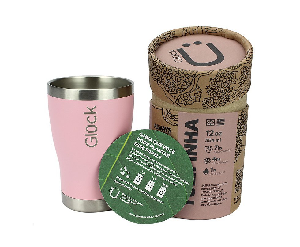 Copo Termico Tulipinha 354 ml Salmon Gluck