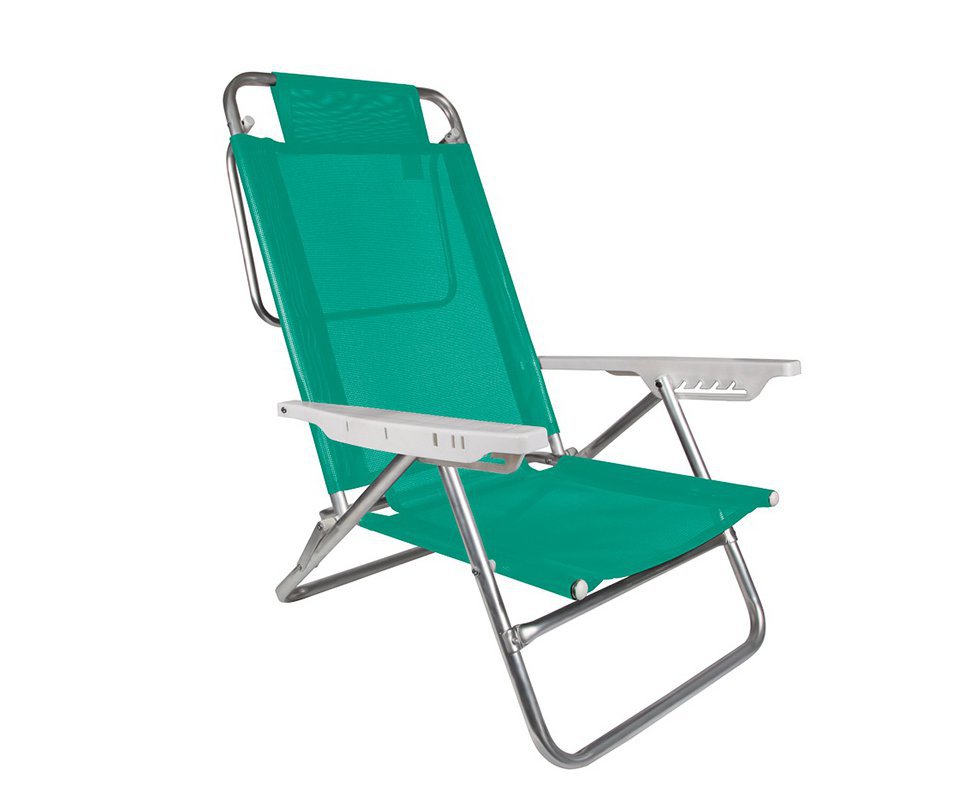 Cadeira Reclinavel De Praia Aluminio Mor Fashion - Verde
