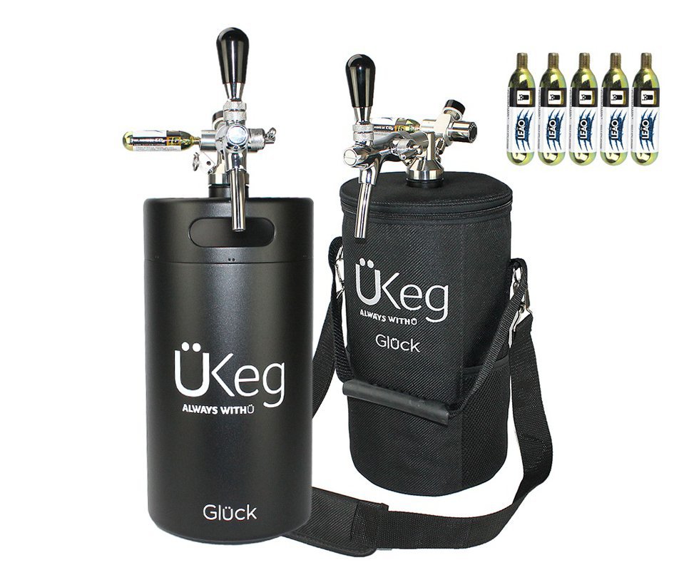 Kit Chopeira Glück Ükeg Black 5L 169oz Inox + Capa + 5uni. Co2