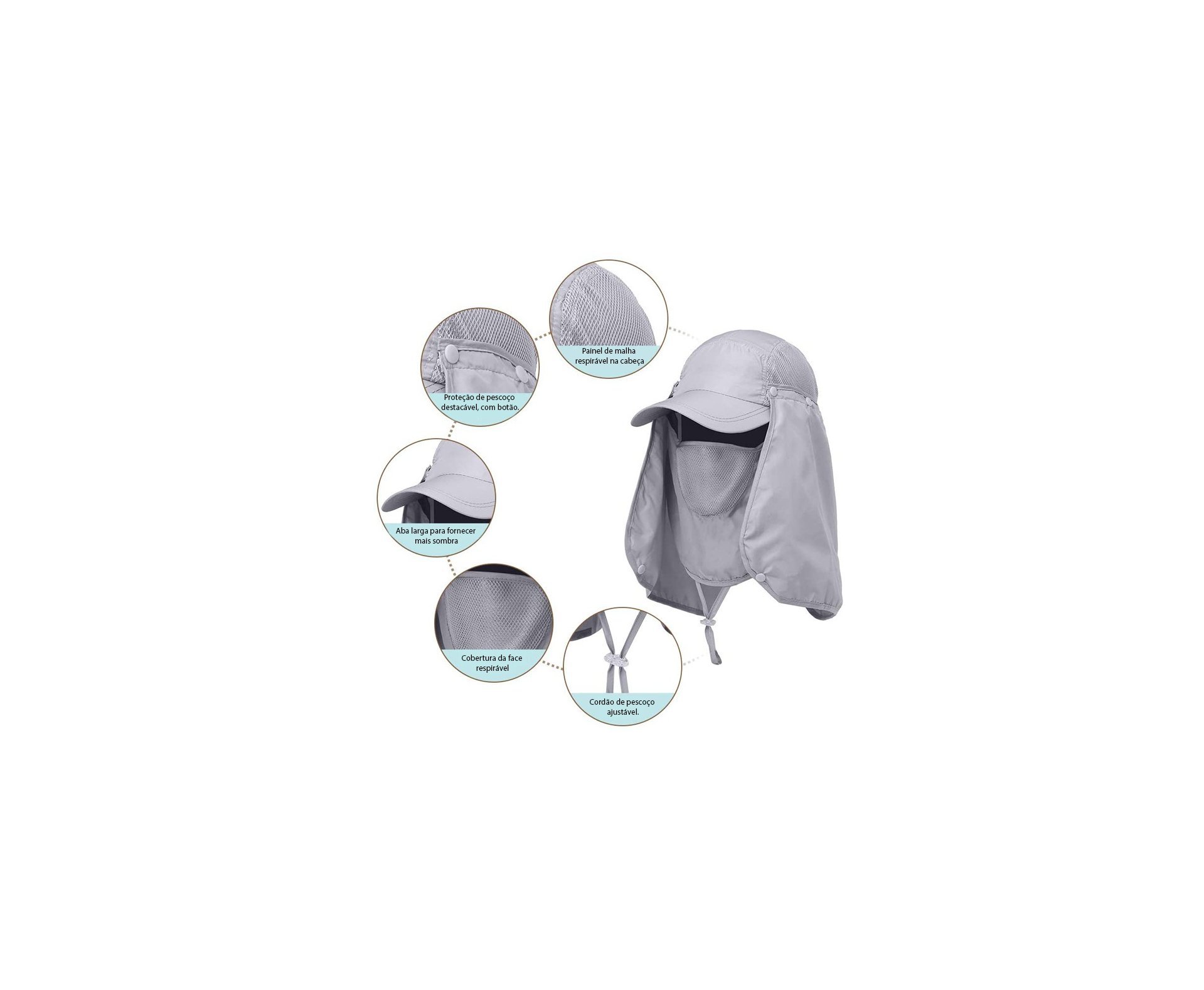 Bone Legionário Echo Life Com Mascara Proteção UV 40 Gelo