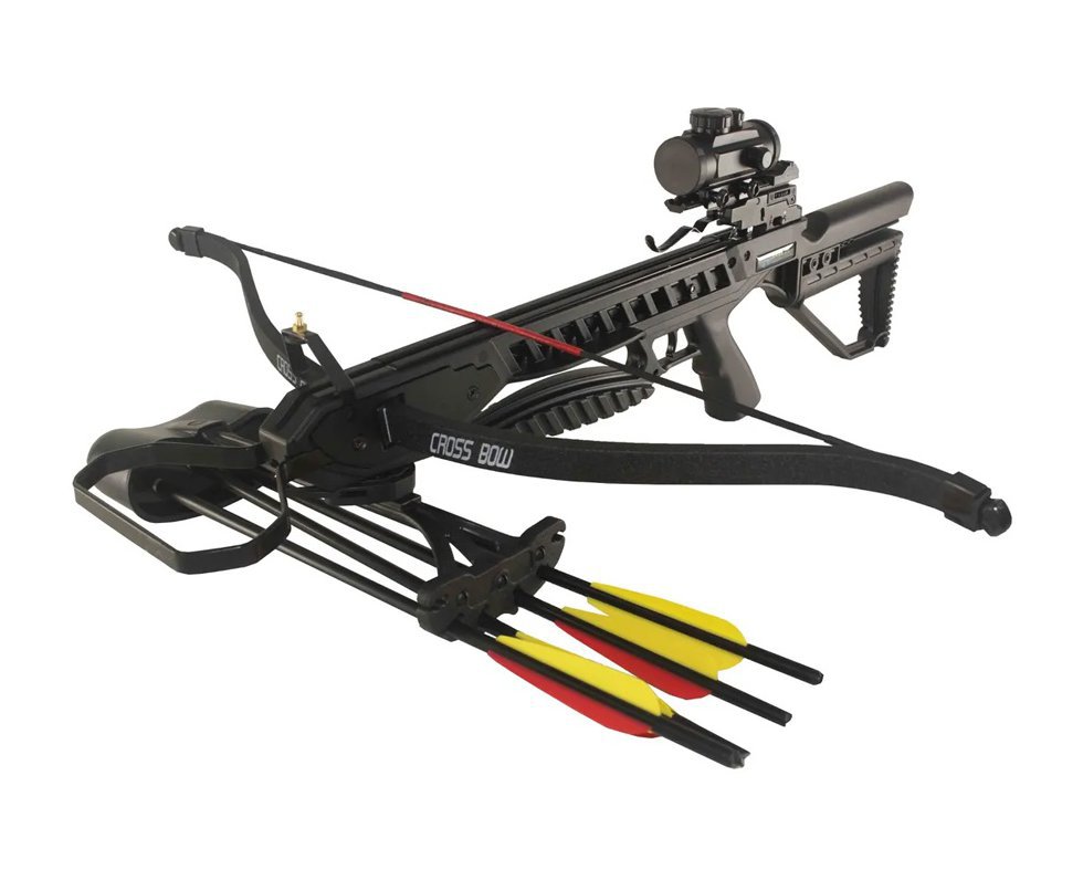 Balestra Recurva 175lbs + Red Dot + Quiver + Bandoleira Kit - ManKung