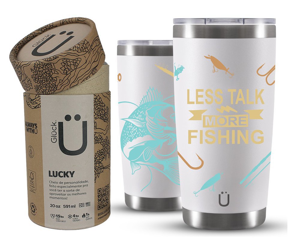 Copo Térmico Gluck Lucky Future Less Talk 591ml Off White