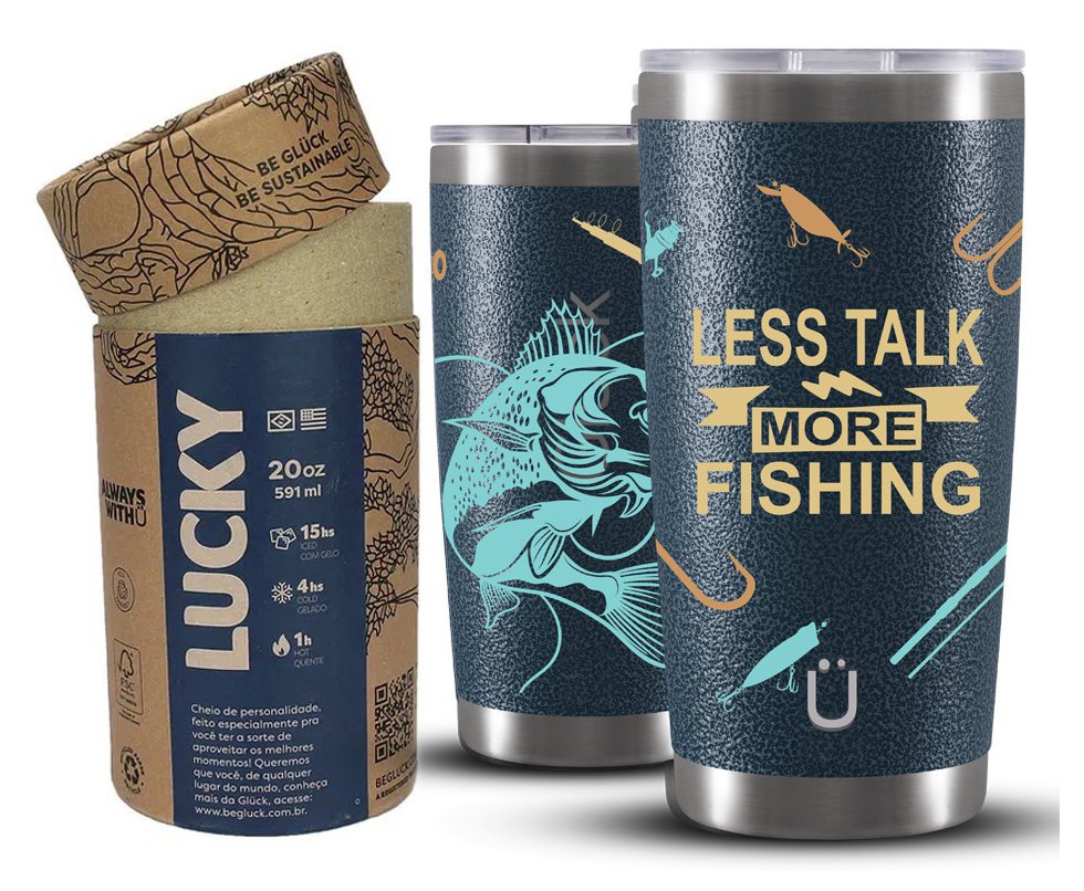 Copo Térmico Gluck Lucky Future Less Talk 591ml Hammer Blue