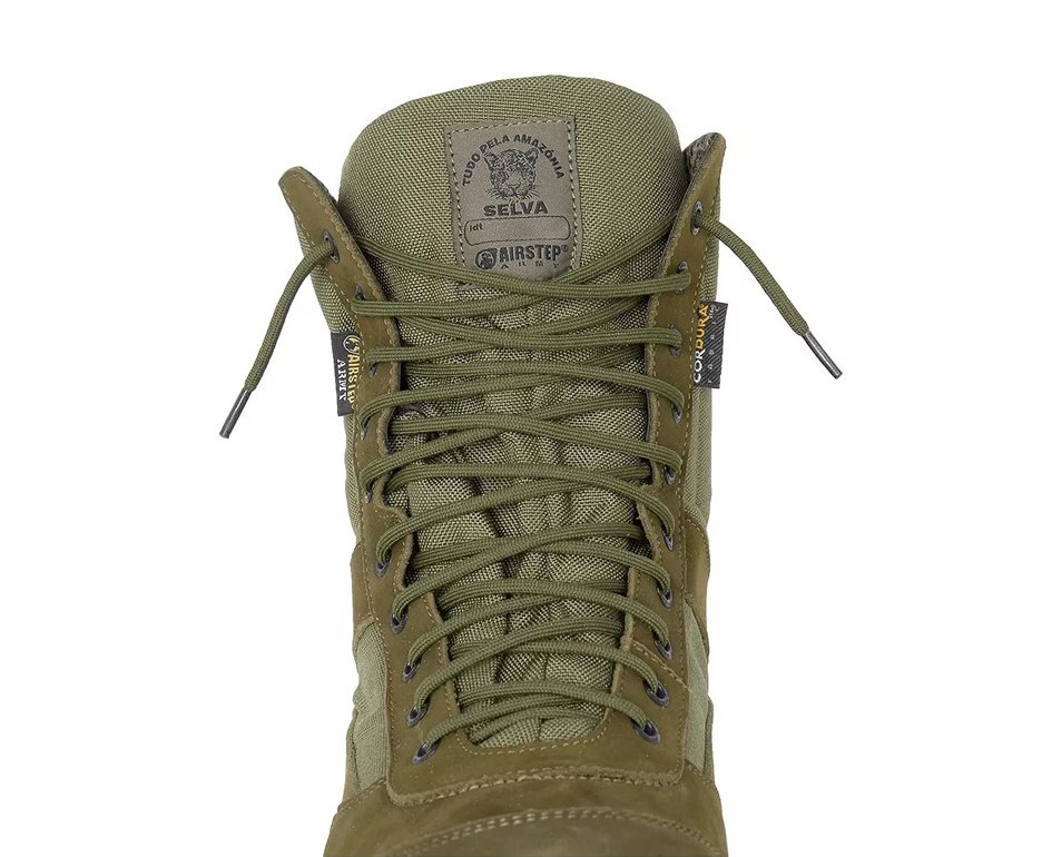 Bota Tática Airstep Lightness Confort 8627-99 Cordura/Couro Hidrofugado Jungle Gren