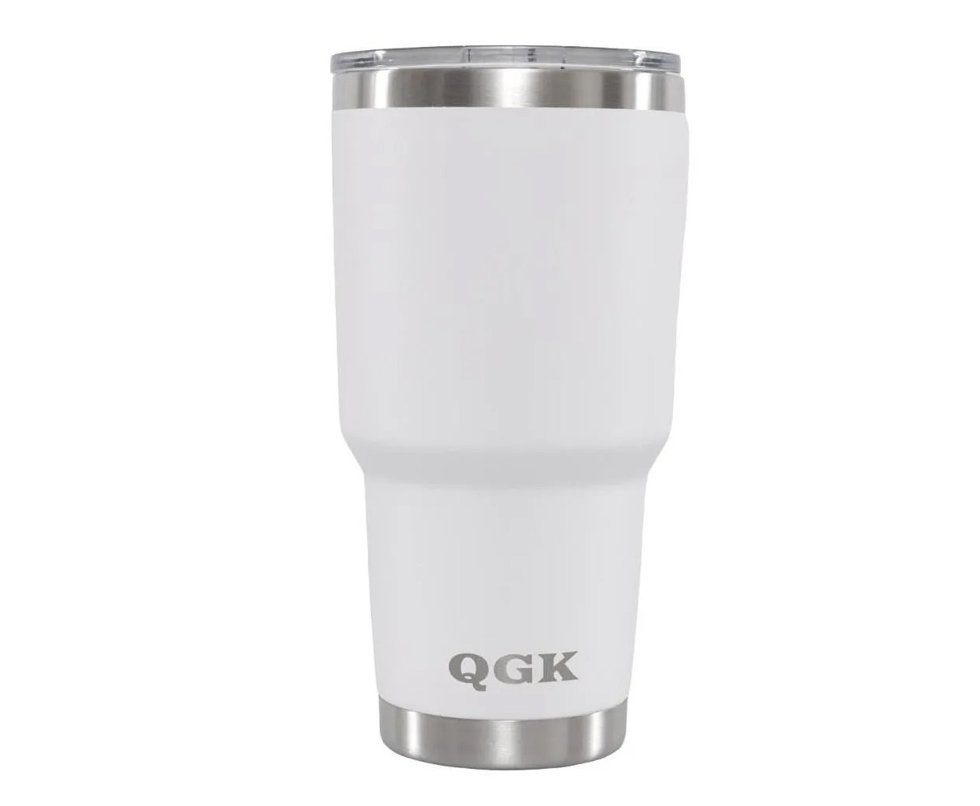 Copo Térmico QGK Tumbler Cerveja 12h Gelada 8h Quente Com Tampa 887ml - Branco