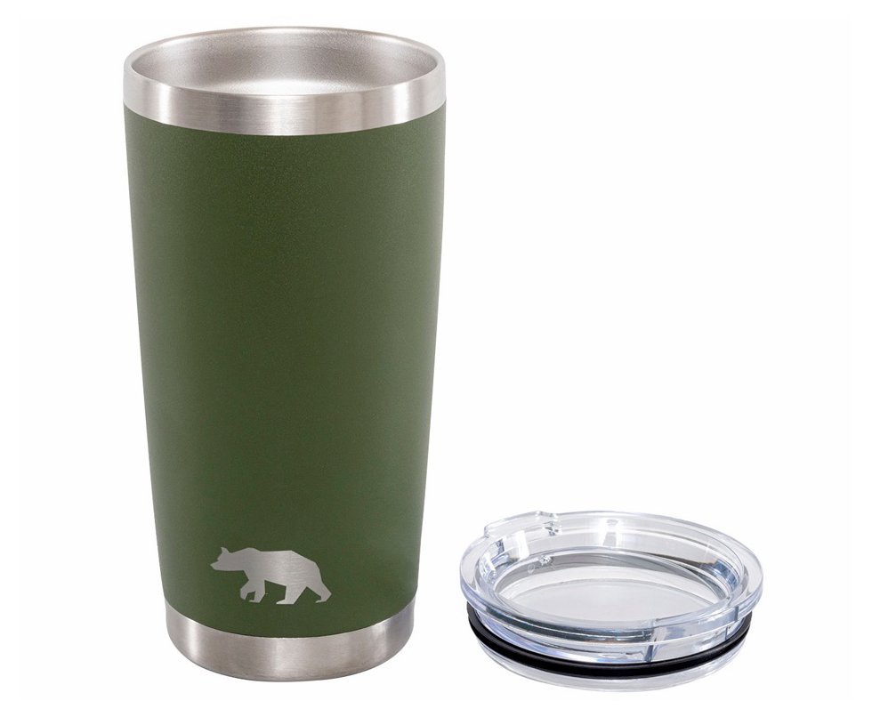Copo Térmico QGK Tumbler Cerveja 12h Gelada 8h Quente 591ml Com Tampa Verde Militar
