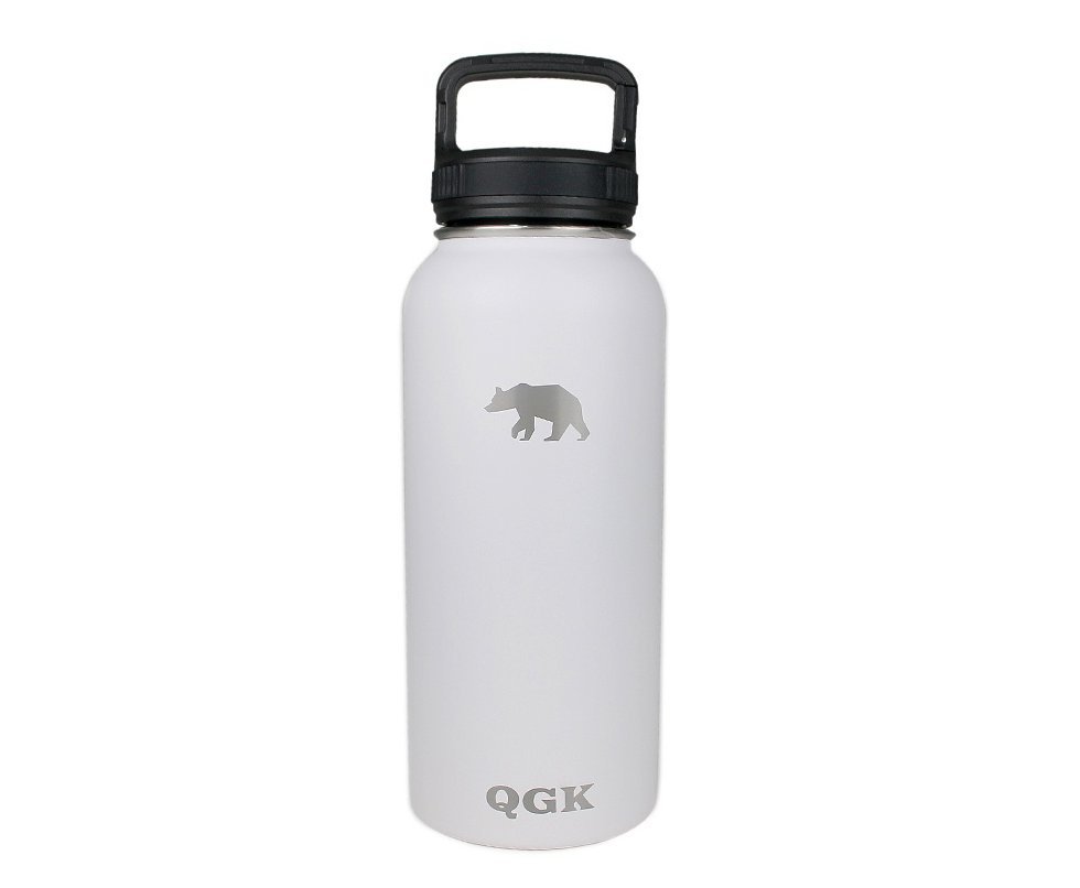 Garrafa Térmica Inox 946ml 32oz Com Tampa Branca - QGK