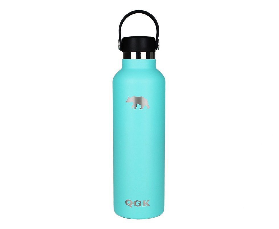 Garrafa Térmica PE Inox 709ml 24oz Turquesa Com Tampa - QGK