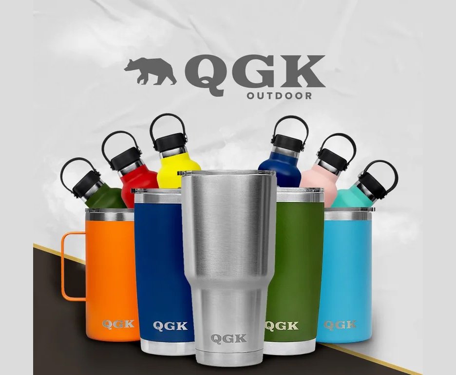 Garrafa Térmica PE Inox 709ml 24oz Vermelha Com Tampa - QGK