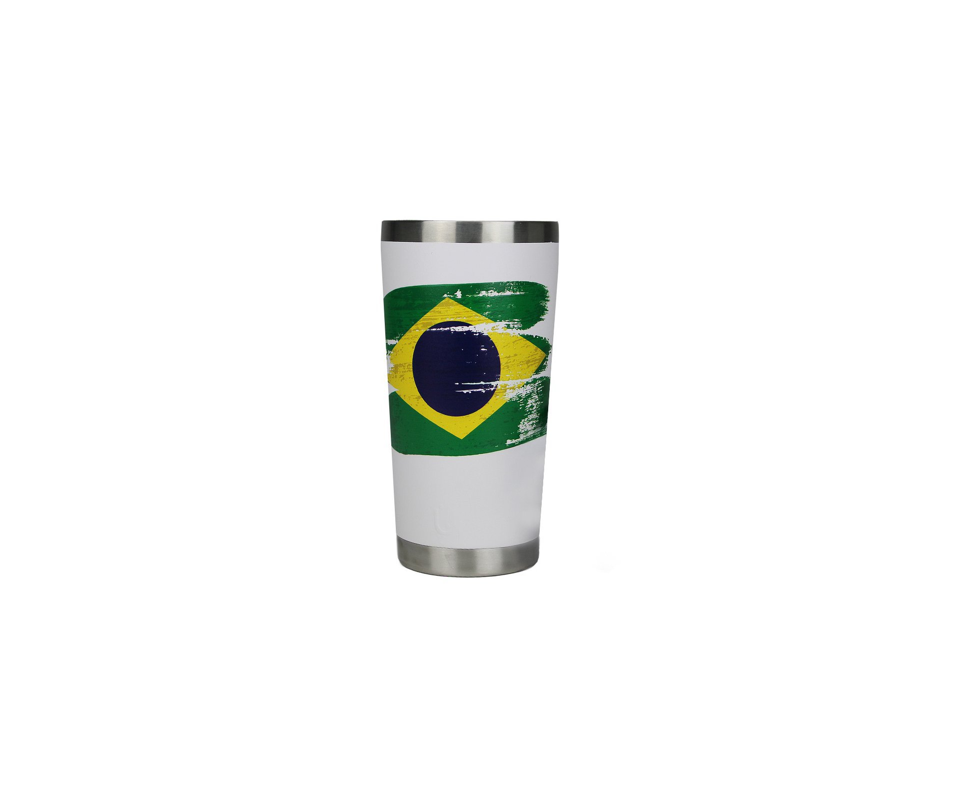 Copo Térmico Gluck Sleek Future Brasil Bandeira em Aço Inox 473ml