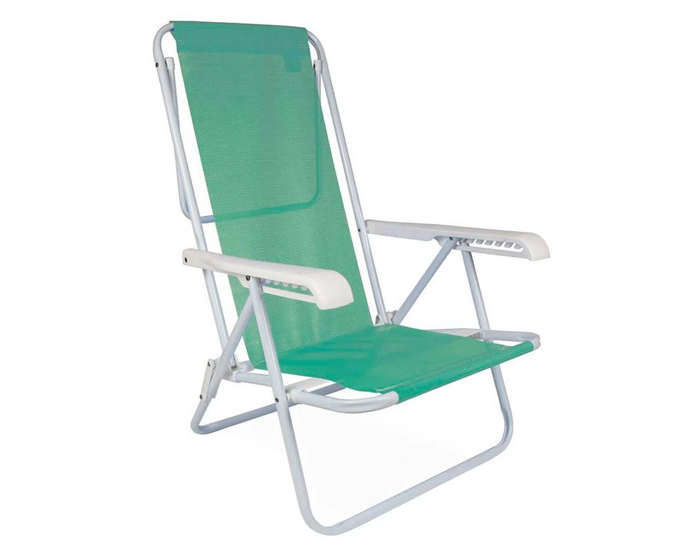 Cadeira Reclinável Aço praia 8 Posições Anis - MOR