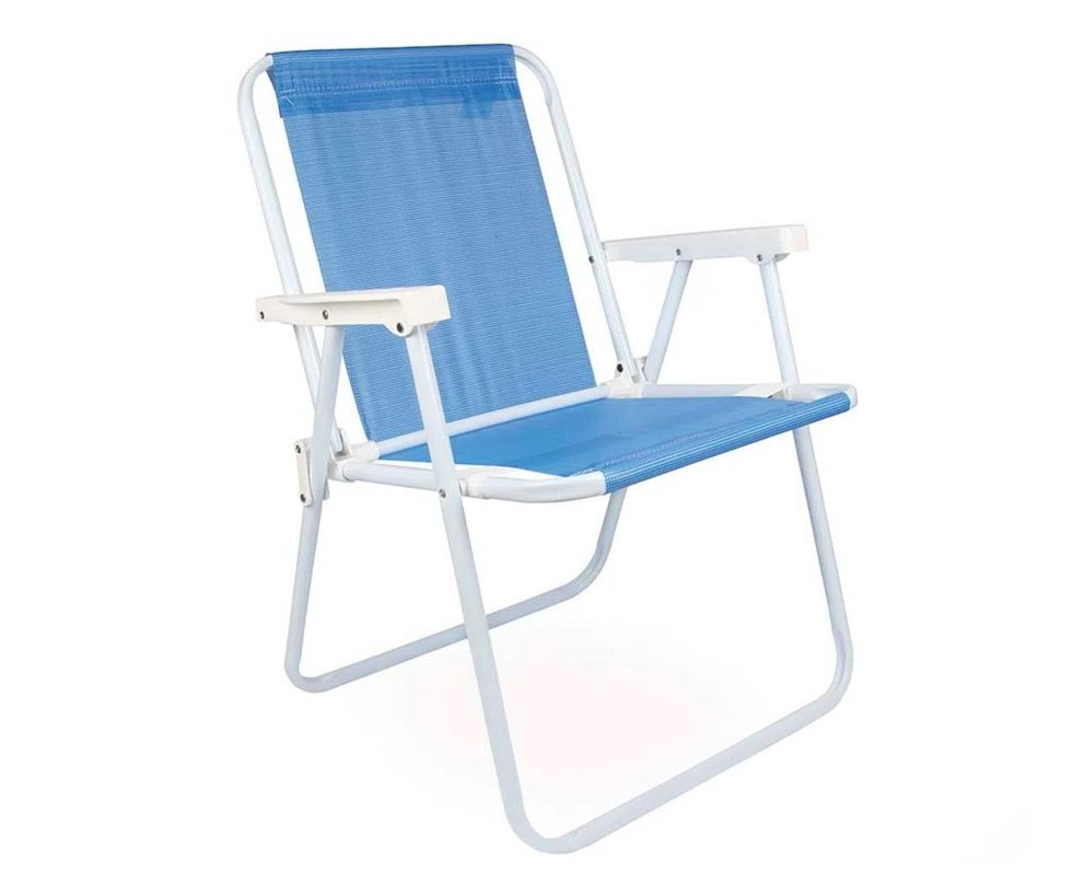 Cadeira Alta Sannet para Praia, Camping, Pesca Azul - MOR