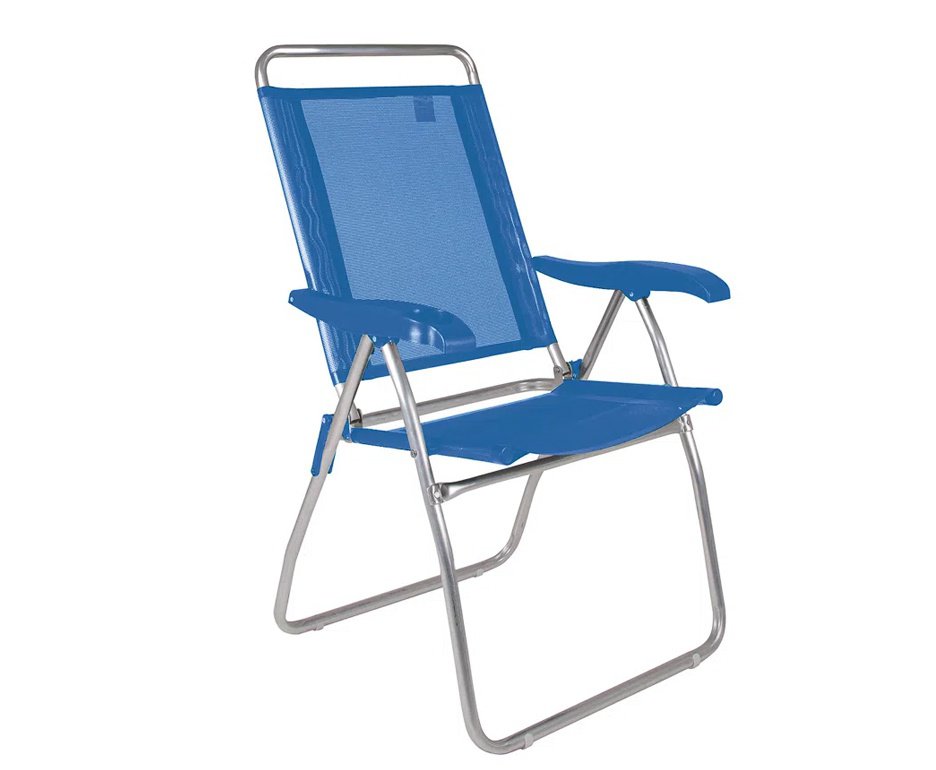 Cadeira Alumínio Boreal Reclinável 4 posições Azul - MOR