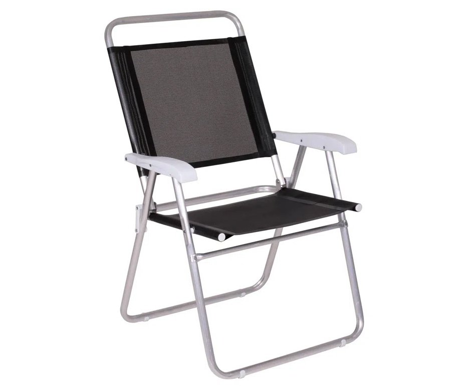 Cadeira Alumínio Master Plus Fashion Preta 120kg - MOR