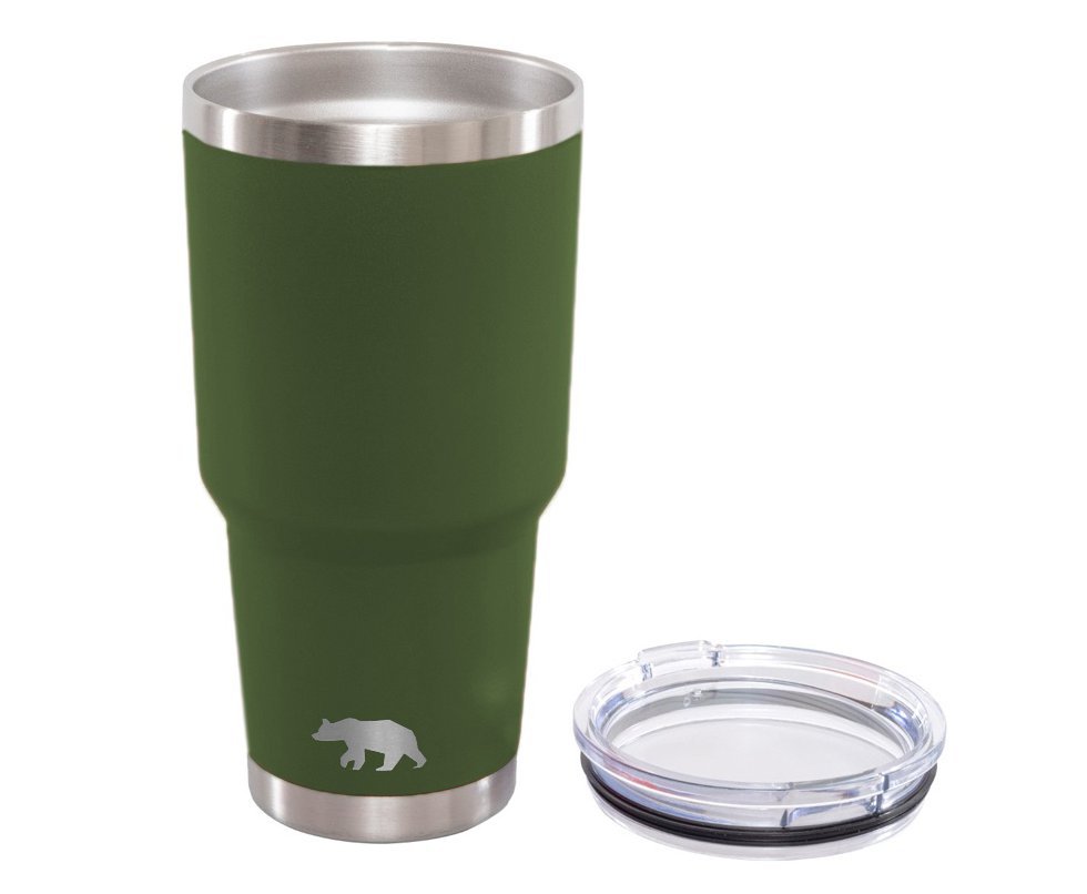 Copo Termico Tumbler 887ml QGK Verde Militar Com Tampa