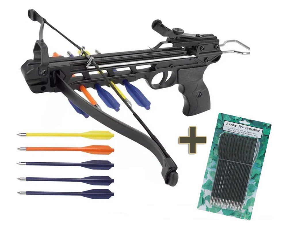 Besta/balestra Recurvo Curta 50 Lbs Mk-50A2/5PL corpo Alumínio - ManKung + Kit Com 12 Flechas