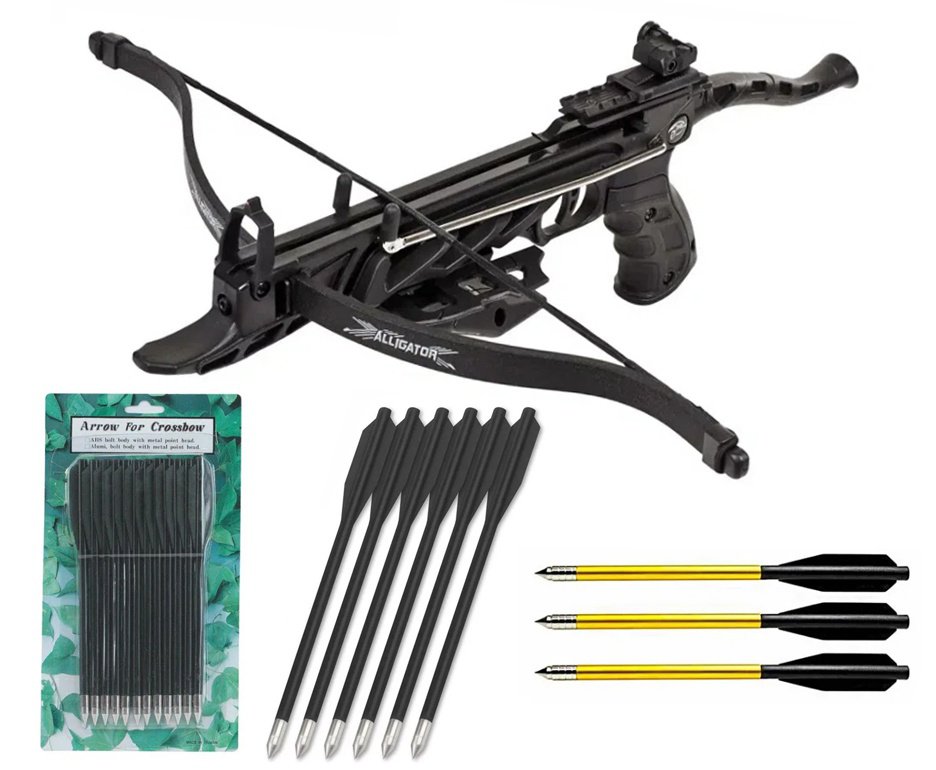 Besta/Balestra MK-TCS1-BK Alligator 80 Libras Black - Mankung + 12 Flechas