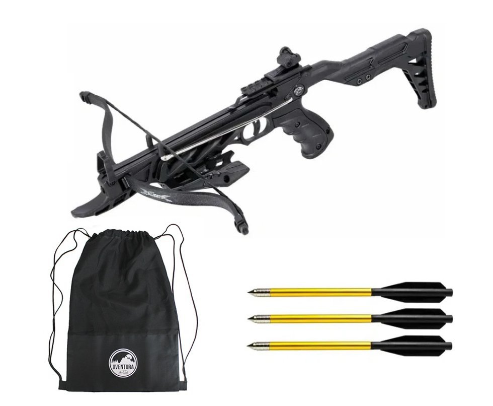 Besta/Balestra Recurva MK-TCS2-BK Alligator 80 Libras Black - Mankung + Mochila/Capa