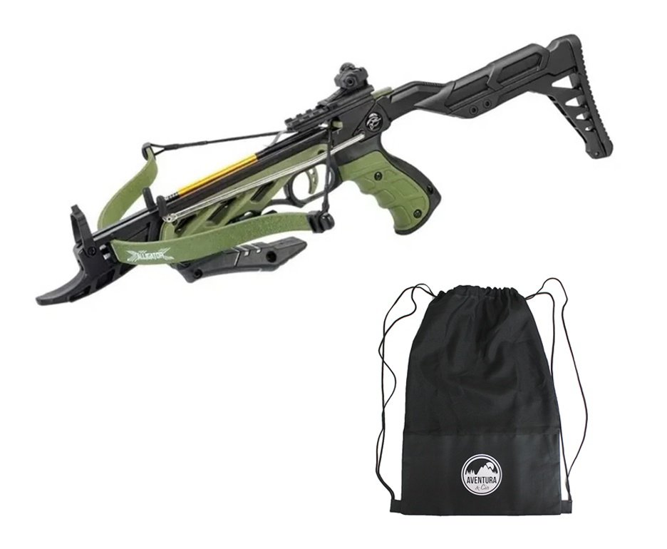 Besta/Balestra Recurva Pistola Alligator TCS2-G 80 Libras - ManKung + Mochila/Capa