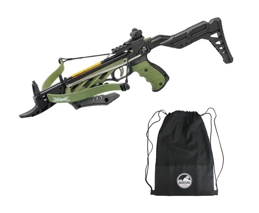 Besta/Balestra Recurva Pistola Alligator TCS2-G 80 Libras - ManKung + Mochila/Capa
