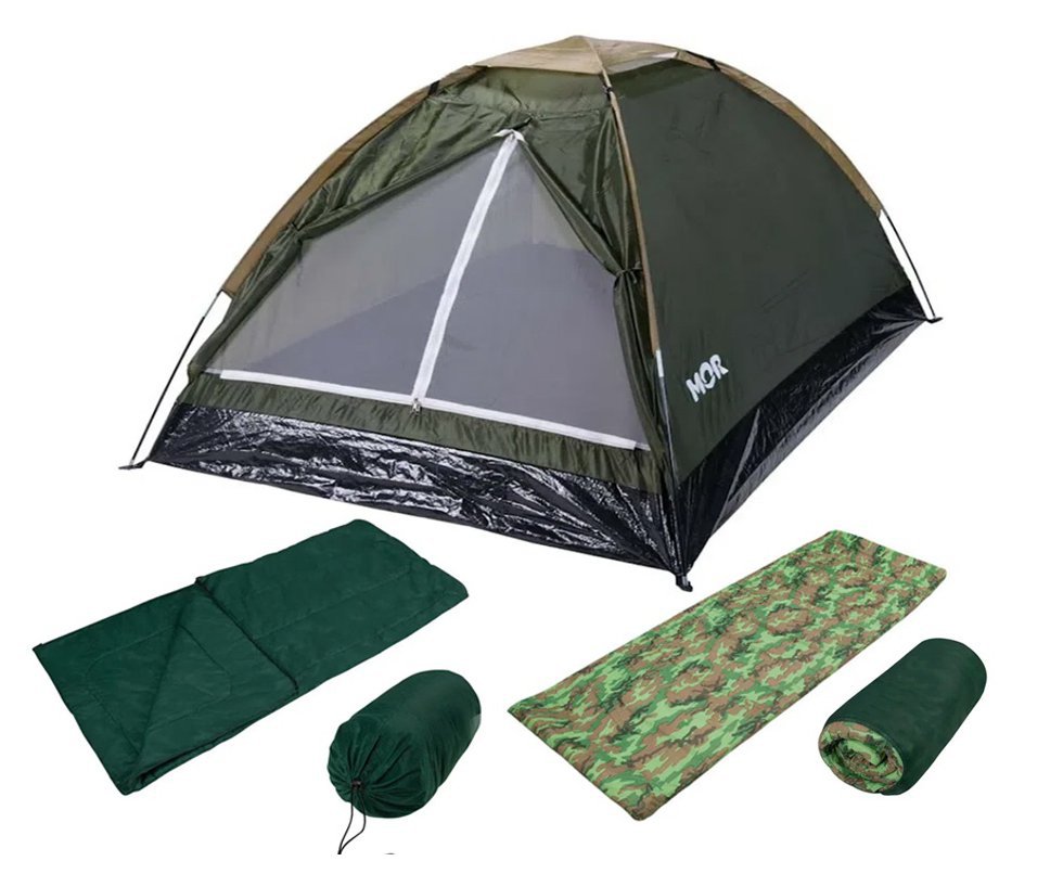 Barraca Iglu 2 Pessoas Verde Mor+Saco de Dormir + Colchonete