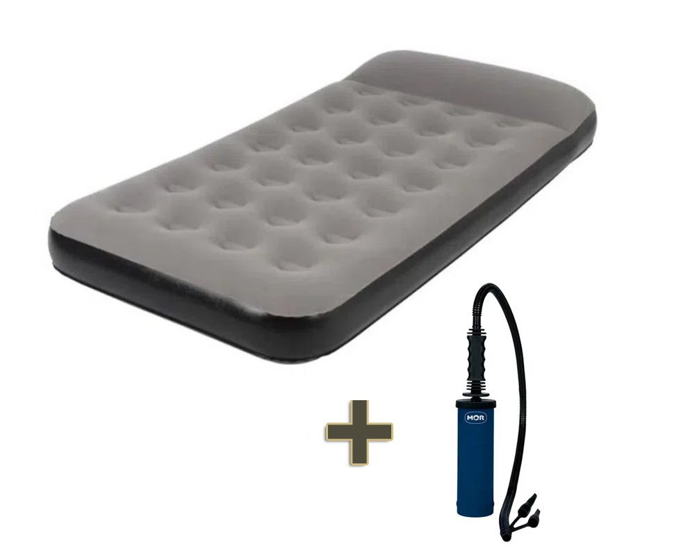 Colchão Inflavel Solteiro Star Twin Camping - Nautika + Inflador Manual Dupla Ação para inflaveis - Mor