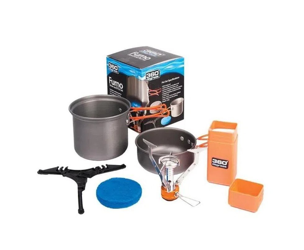 Kit de panelas Camping Furno Stove Pot Set 360 Degrees