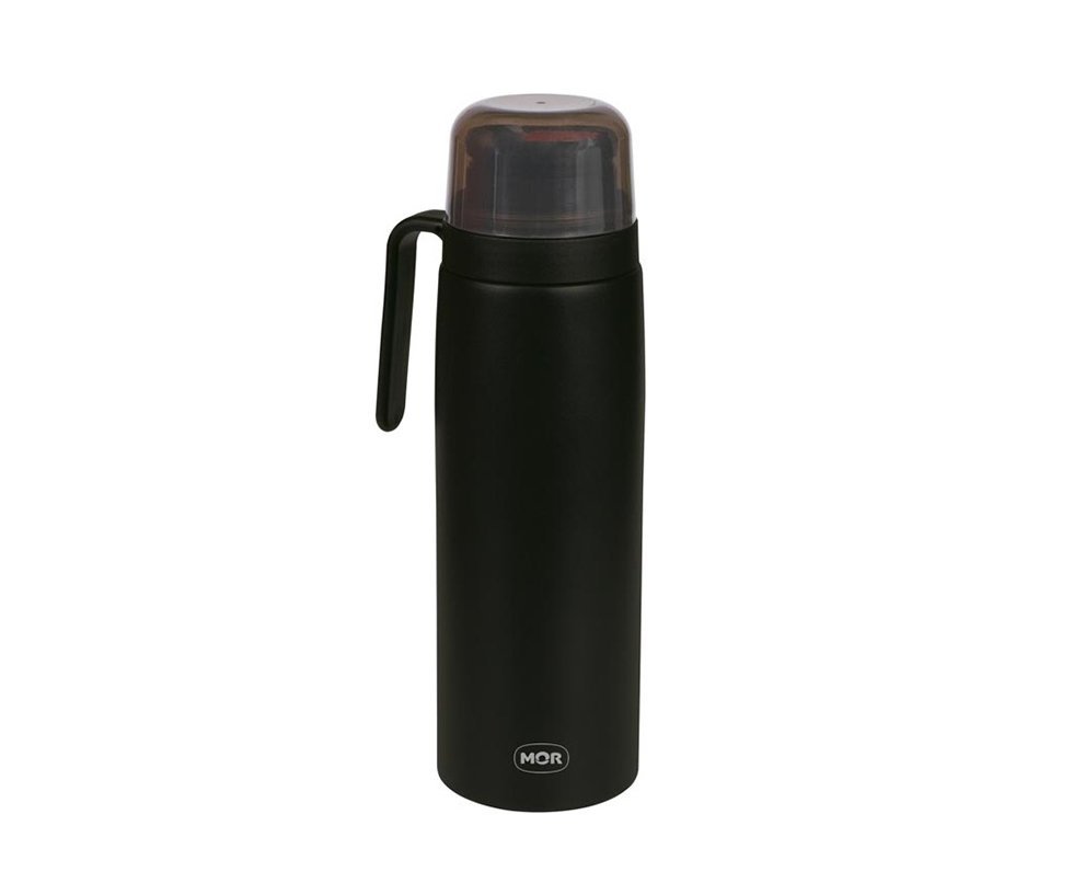 Garrafa Térmica Inox Fit com Alça 1 Litro Preto Fosco - Mor