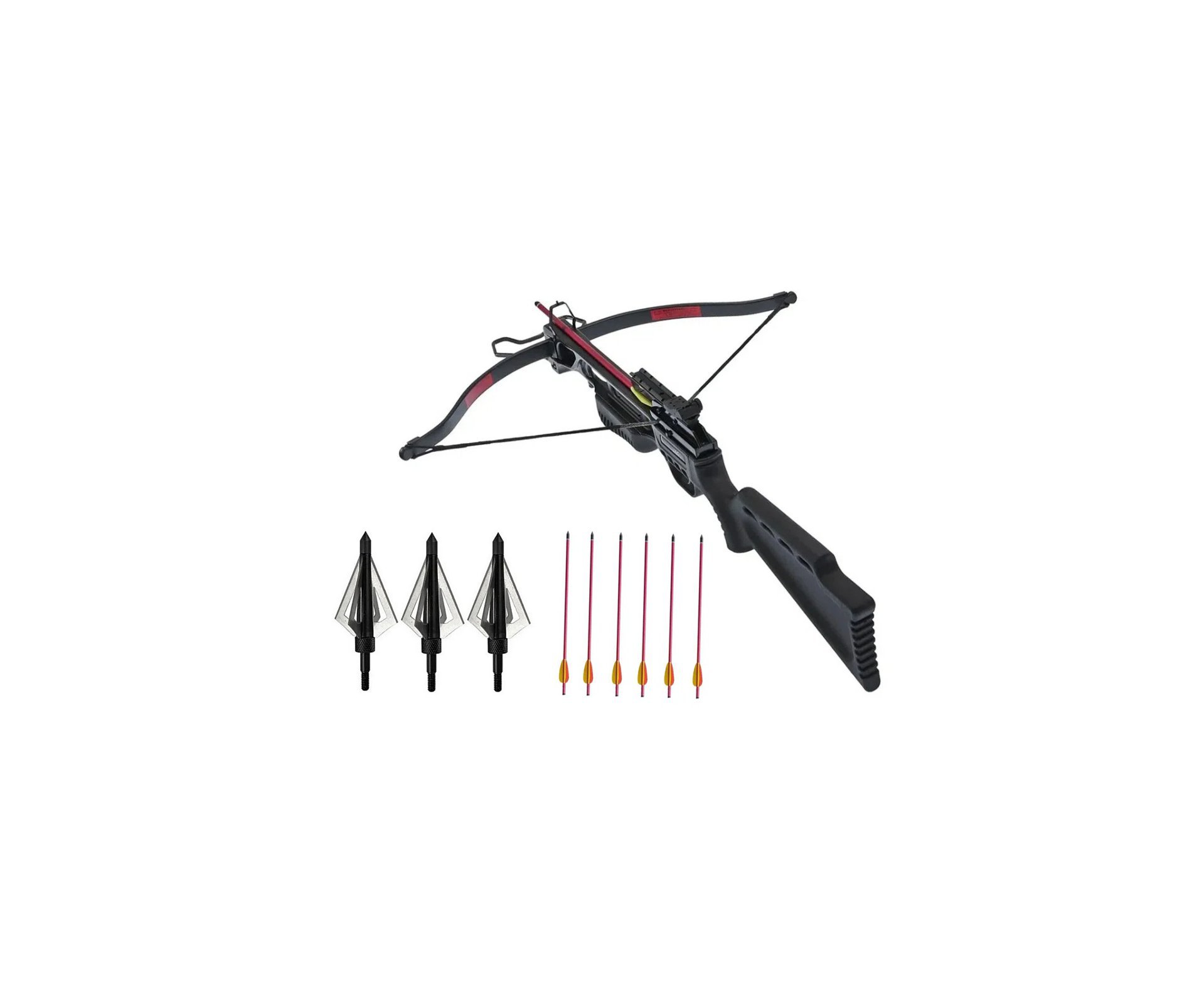 Besta/Balestra Recurva Jaguar 1 XBOW 150LB Black Poe Lang + Kit 6 Flechas + Ponteiras De Caça