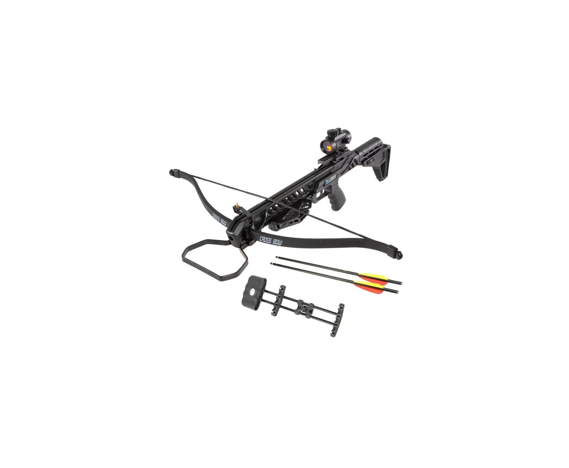 Kit Besta Balestra Premium Recurva Mk-XB27BK 175 Lbs + Red Dot + Kit 6 Flechas + Ponteiras de Caça