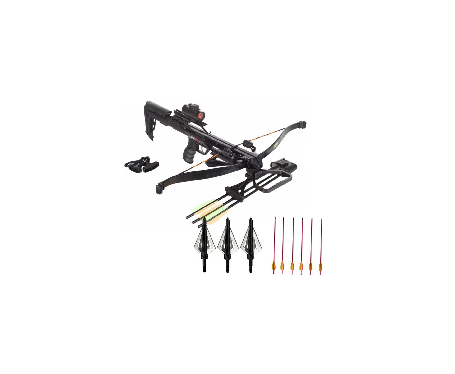 Besta/Balestra Recurva KIT Jaguar II PRO XBOW 175LB + Kit 6 Flechas + Ponteiras para Caça