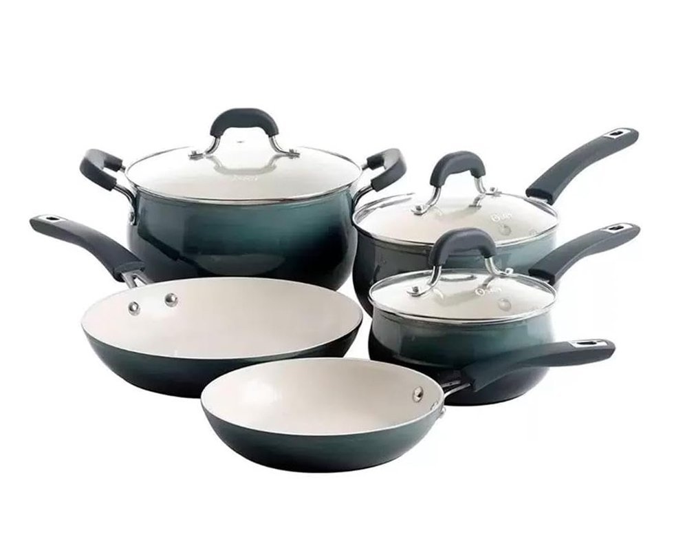 Conjunto de Panelas 05pçs Cerâmica Antiaderente Indução Corbett Blue Petro Oster