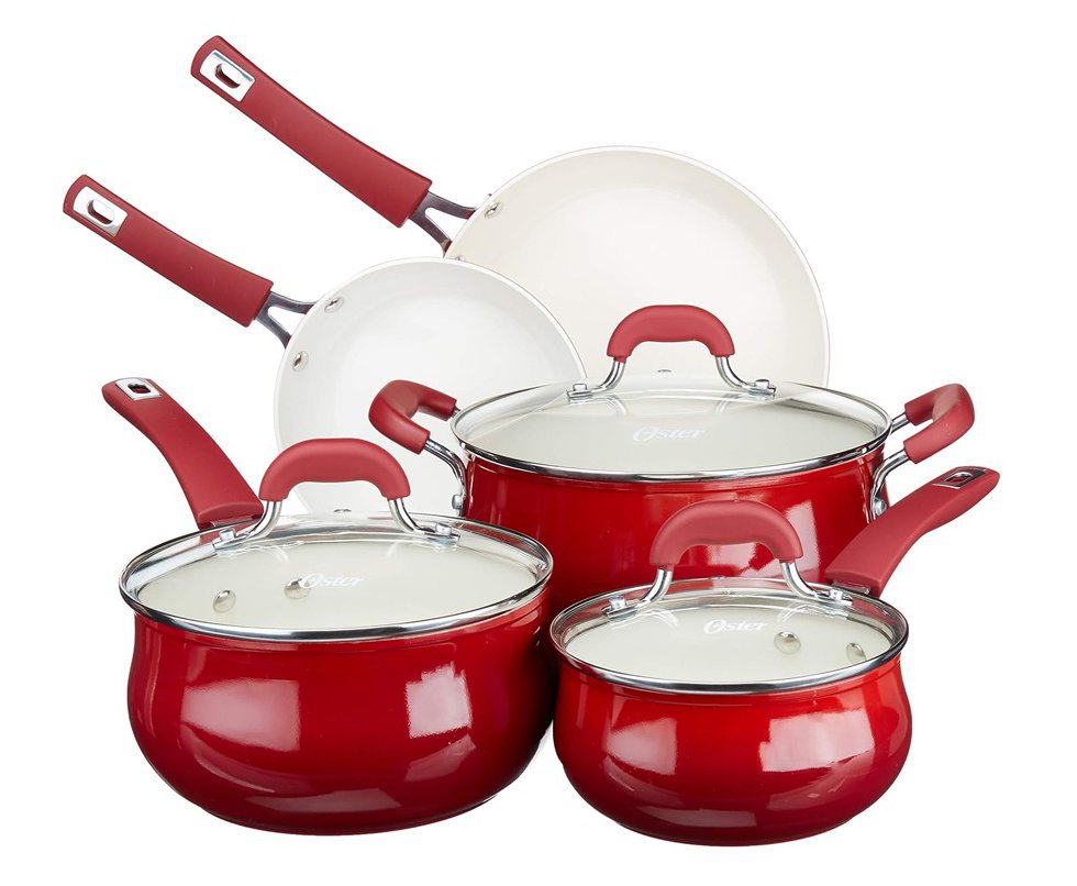 Conjunto de Panelas 05pçs Cerâmica Antiaderente Indução Corbett Red Velvet Oster